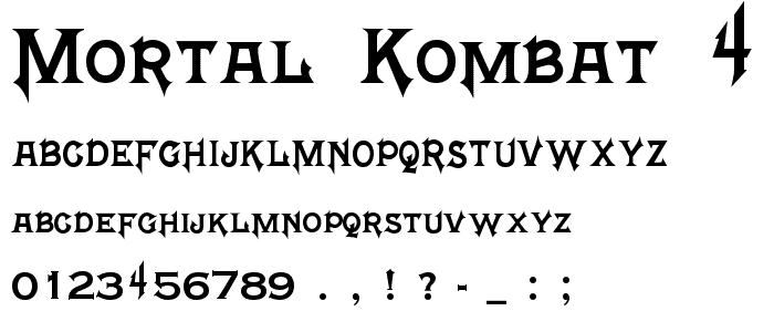 Mortal Kombat 4 font